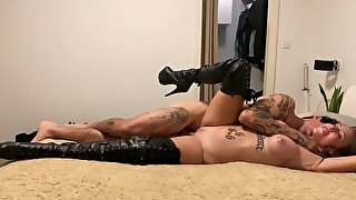 High heels boots worship and sex with my wife