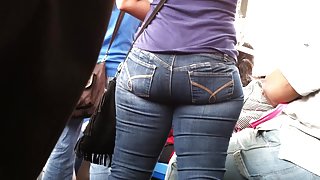 Candid Latina Booty on NYC Bus 1