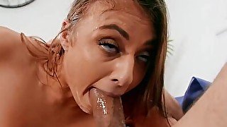 Blonde babe sucking and being fucked