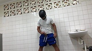 Public toilet wank