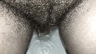 Fetish Hairy Ebony Pussy Pissing