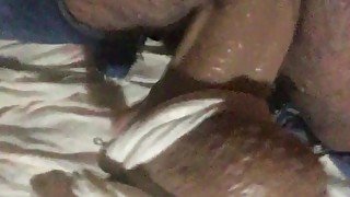 Fucking myself in the ass with oiled dildo