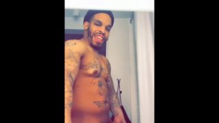 LightSkin tatted guys jerks his dick