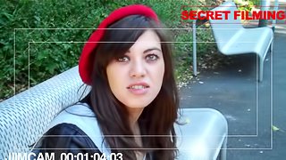 Senior citizen fucks a cute brunette girl in a plaid skirt