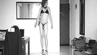 Crossdresser show on high heels