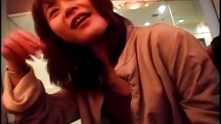 Asian amateur strips in public bathroom