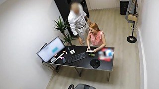 Red-haired Euro cougar copulates with the loan manager