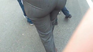 Big butt in tight grey pants 1