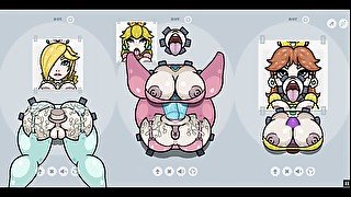 Fapwall [Weird Hentai game] Rosalina Peach and Daisy gets the best gangbang of their life without Ma