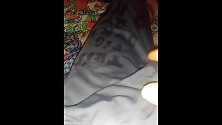 Nike Shorts get cum after getting pissed in