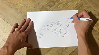 ASMR blue pen writting