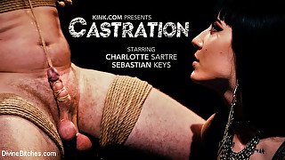 Charlotte Sartre & Sebastian Keys in CASTRATION: Vicious Charlotte Sartre Destroys Pain Slut Sebastian Keys - DivineBitches