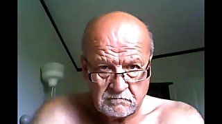 Grandpa cum on webcam 4