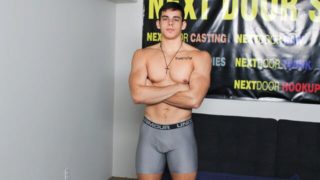 Beefy newcomer Toby Reed jerking his hard dick