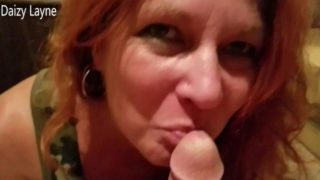 Buddys Red Head Wife Sucks & Swallows my Hard Cock at Biker Rally!