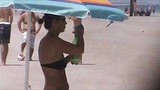 candid sexy asian milf crotch & ass shot 151, roll up bikini