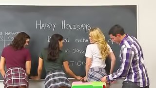 Holiday Special Hot ass blonde teen Sierra Day fucks football player