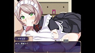 【#01 エロゲーム第三王女レナの秘密（体験版）実況】巨乳メイドが執事長にフェラで口内射精させられる…ファンタジー同人エロゲーム）