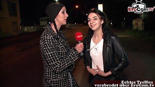 german teen 18+ slut ask normal people for sex at street casting