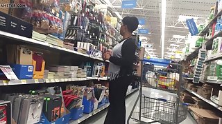 Short Black Milf with Bubble Butt in work pants