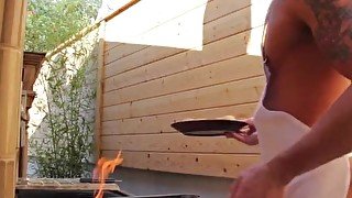 HD GayRoom - Guy fucks friend after BBQ