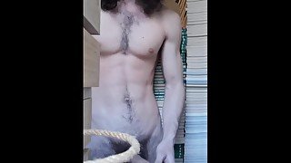 Three cumshots in a row! More cum than you can swallow! fit guy edging big cock