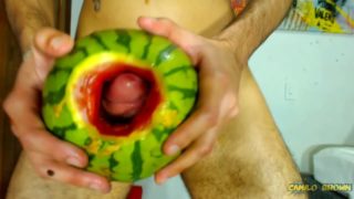 Fucking a watermelon until I cum inside it - Camilo Brown