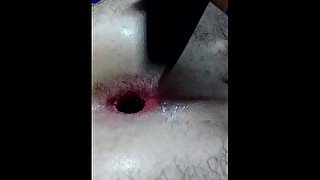 Gaping my pinky hole with a buttplug