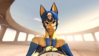 Ankha Rides Huge Cock Until her Ass is Filled with Cum